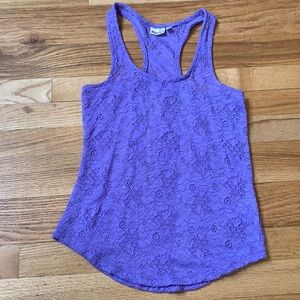 Mudd Purple Lace Racerback Tank Top